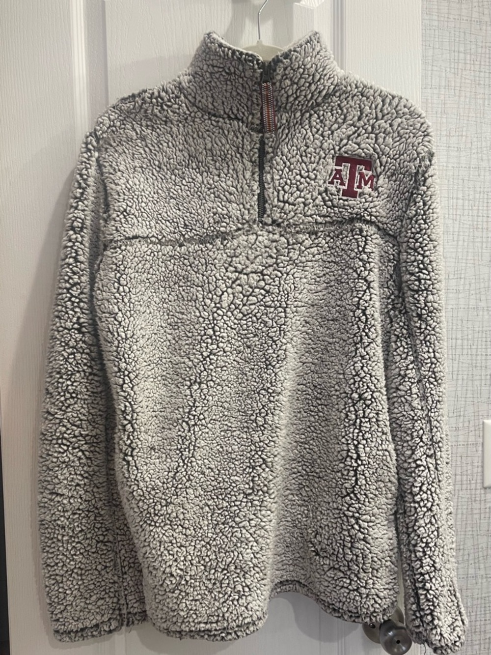 Grey Sherpa Quarter-Zip Pullover